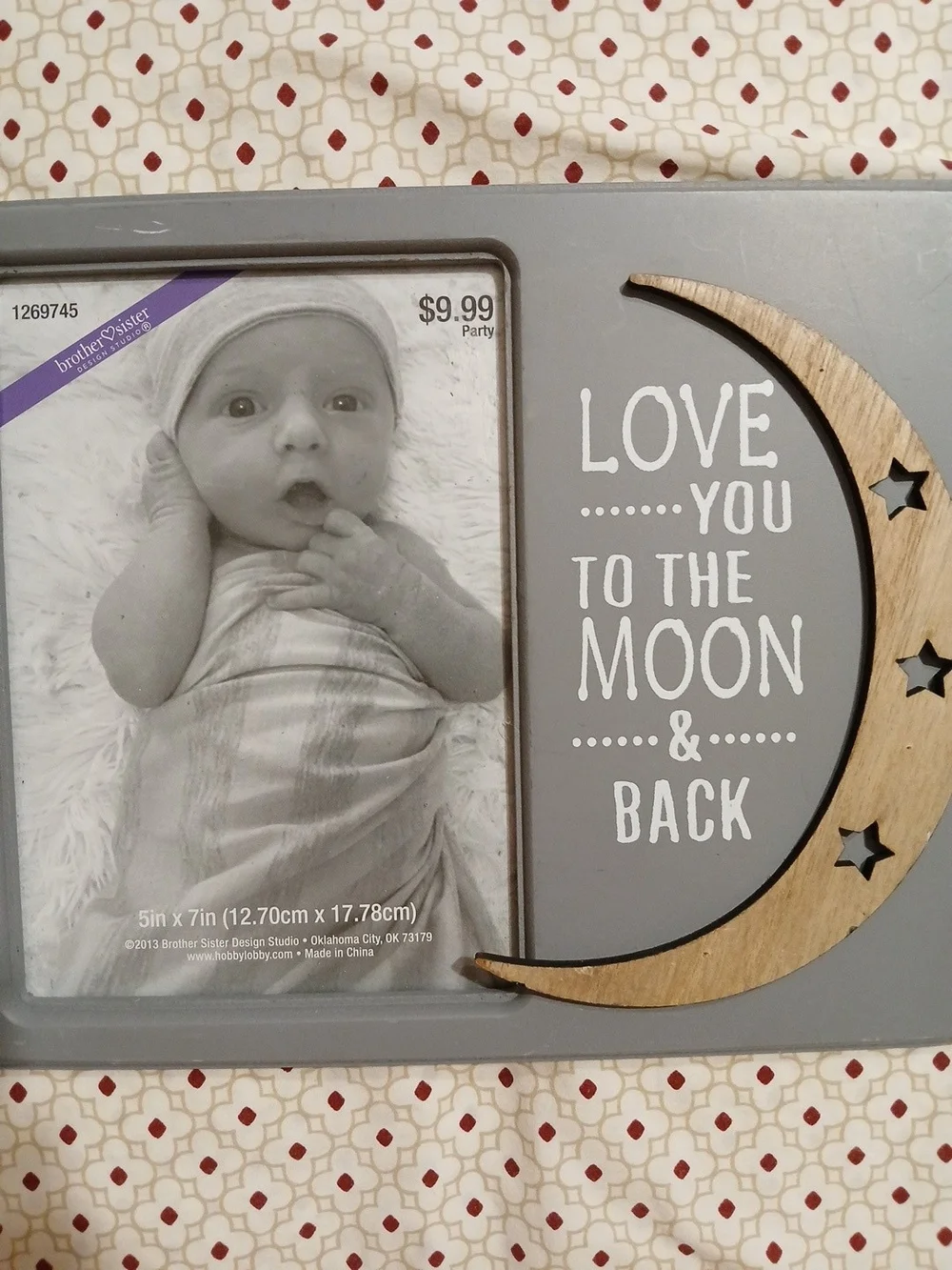 Love You to the Moon & Back Gray and Wood Picture Frame